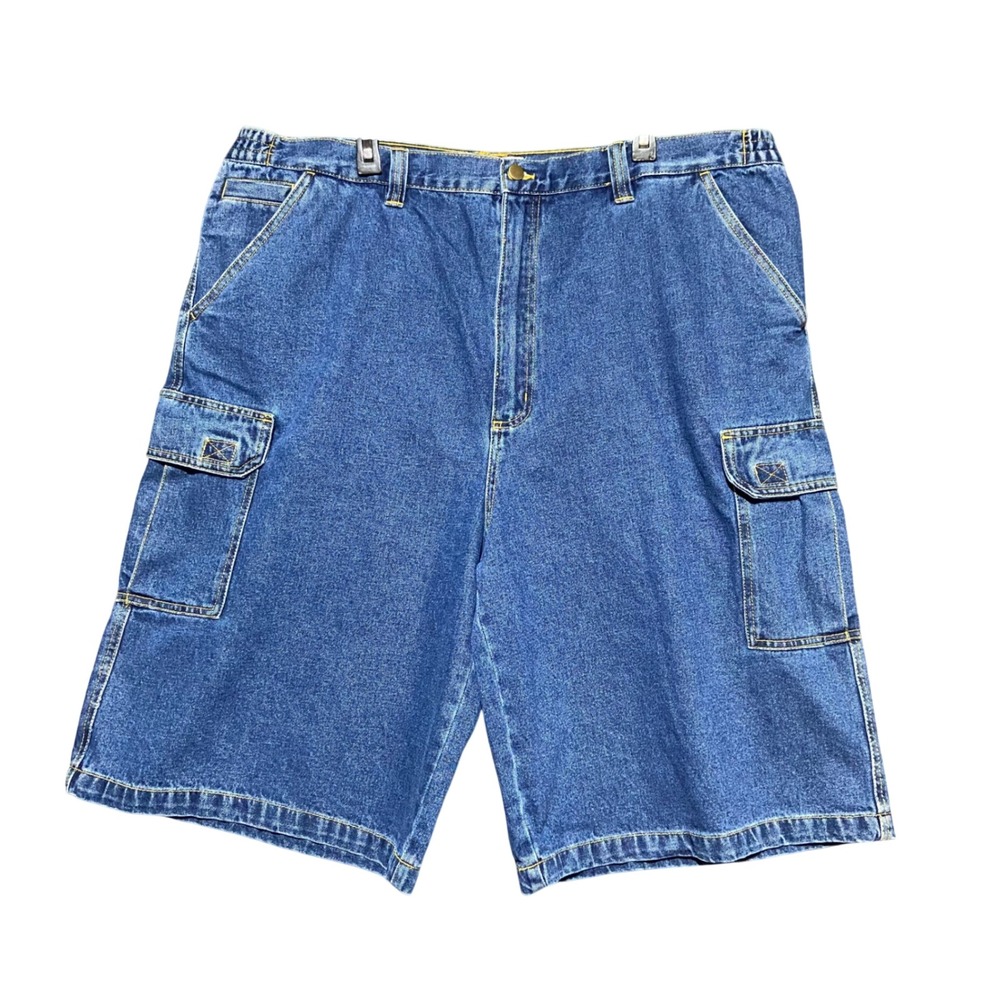 KingSize‎ Mens Blue Denim Cargo Shorts 46 Big & Tall Blue Cotton Y2K NWOT